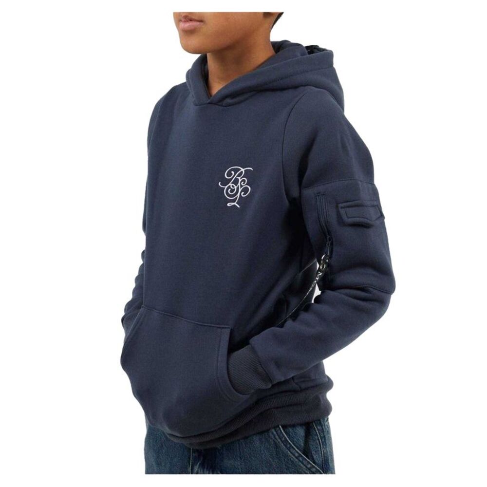 Brave Soul Boys Drawstring Hoodie / Blue/White